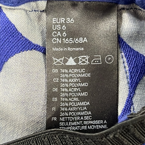 Marni X H&M Mini Pencil Skirt in Blue and Grey size 6 - Picture 10 of 11